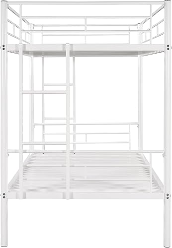 Miniatura 4 de Litera individual sobre individual con nido marco de cama de madera de pino maciza con barandillas de seguridad y escalera se puede separar en 3