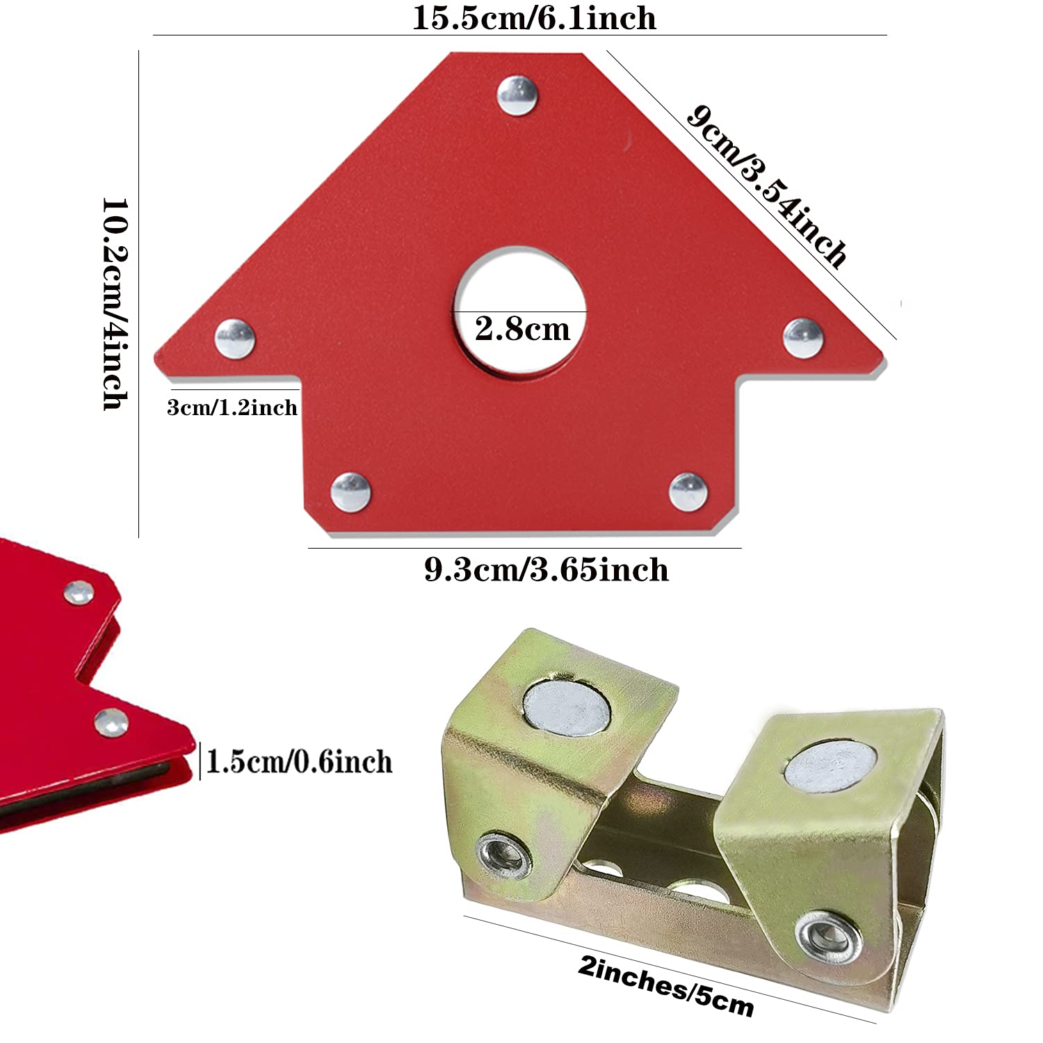 4x Pfeilschweißmagnete 11,3 Kg | Starke Schweißhalter Für 45°, 90° & 135° Winkel