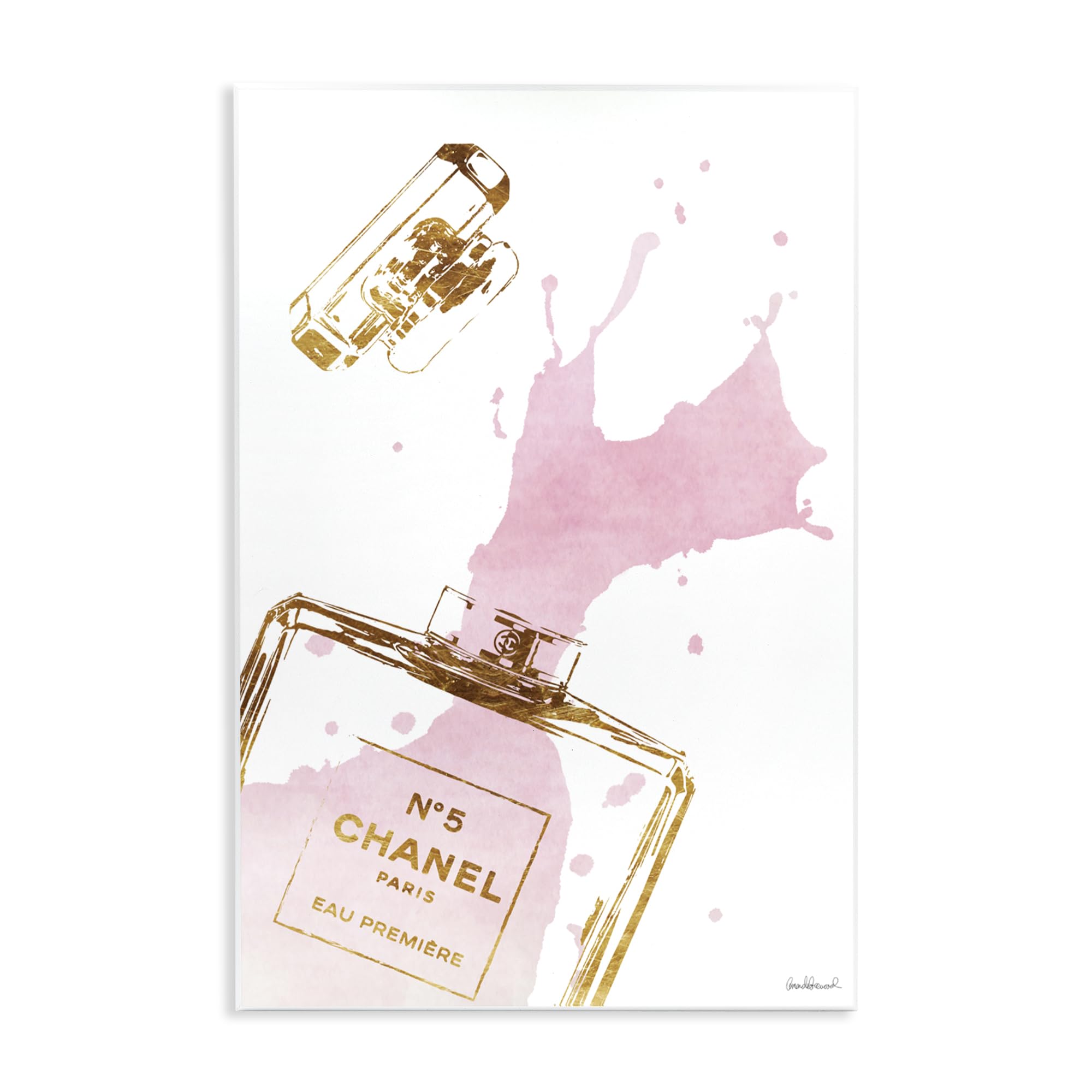 Stupell Industries 'Glam Perfume Bottle Splash Pink Gold'| Wall Plaque Art
