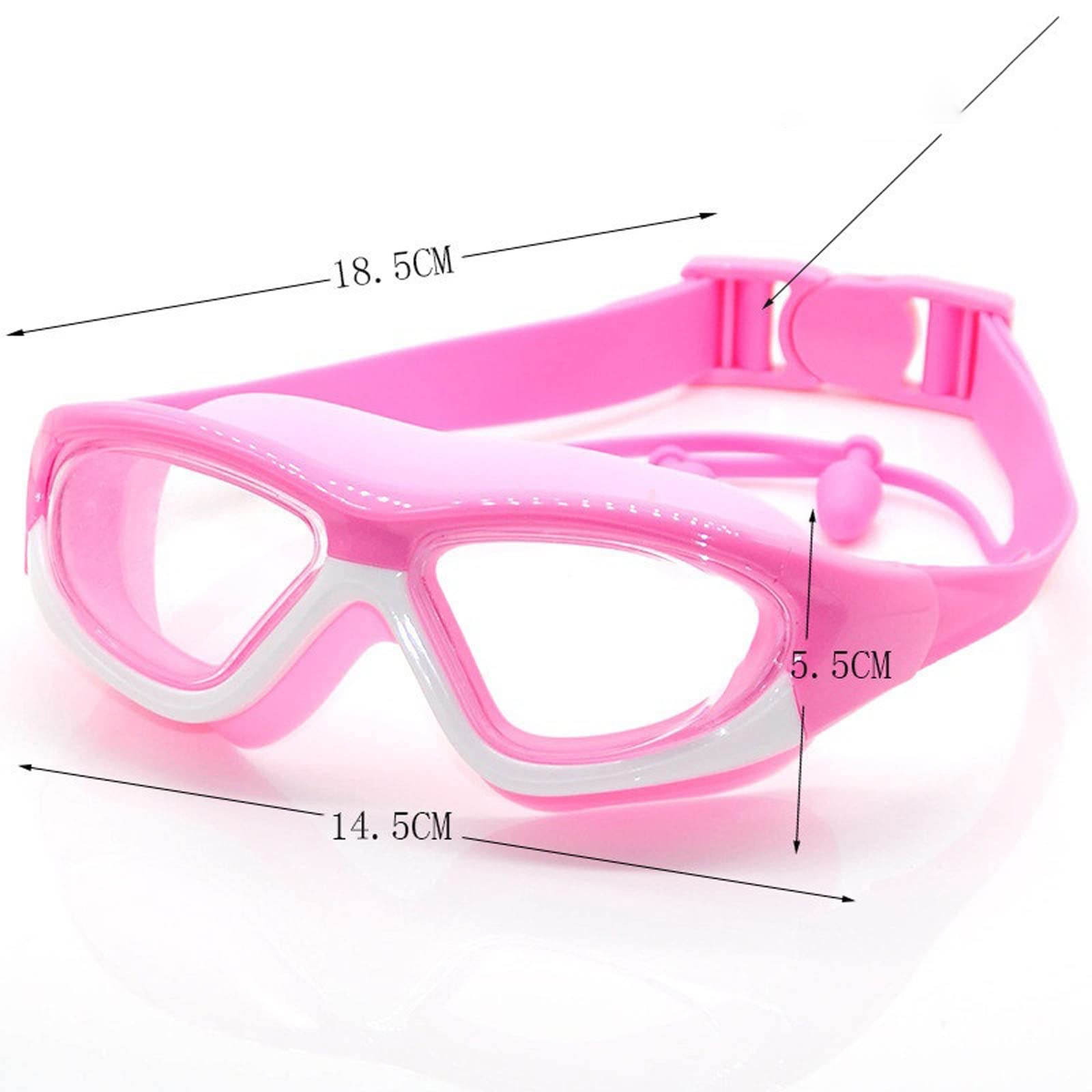 Gogle pływackie okulary pływackie okulary do pływania z zatyczkami do uszu przeciwmgielne silikonowe wodoodporne okulary pływackie (A)