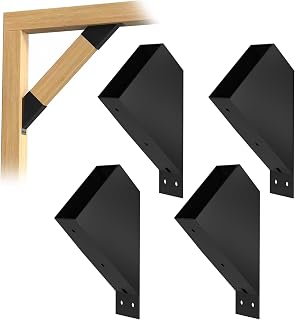 4Pcs 45 Degree Angle Brackets for Pergola Kits - Heavy-Duty Metal Gazebo Brackets & 2x4 Wood Connector, Universal DIY Pergola Bracket Kit with Lumber Compatibility