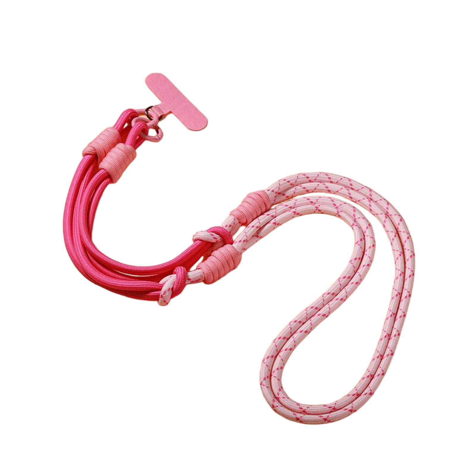 Mygigi Unisex Rose+Pink Braided Phone Crossbody Lanyard, Adjustable Neck And Wrist Strap With Quick Release Compatible With Most Smartphones (Rose+Pink)