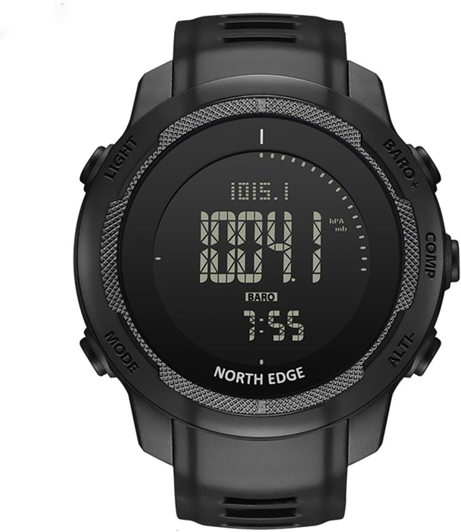 NORTH EDGE Women Men's Tactical Survival Watch – Military Digital Sport Watch with Compass Altimeter Barometer Thermometer Pedometer 50M Waterproof EL Backlight Carbon Fiber for Outdoor