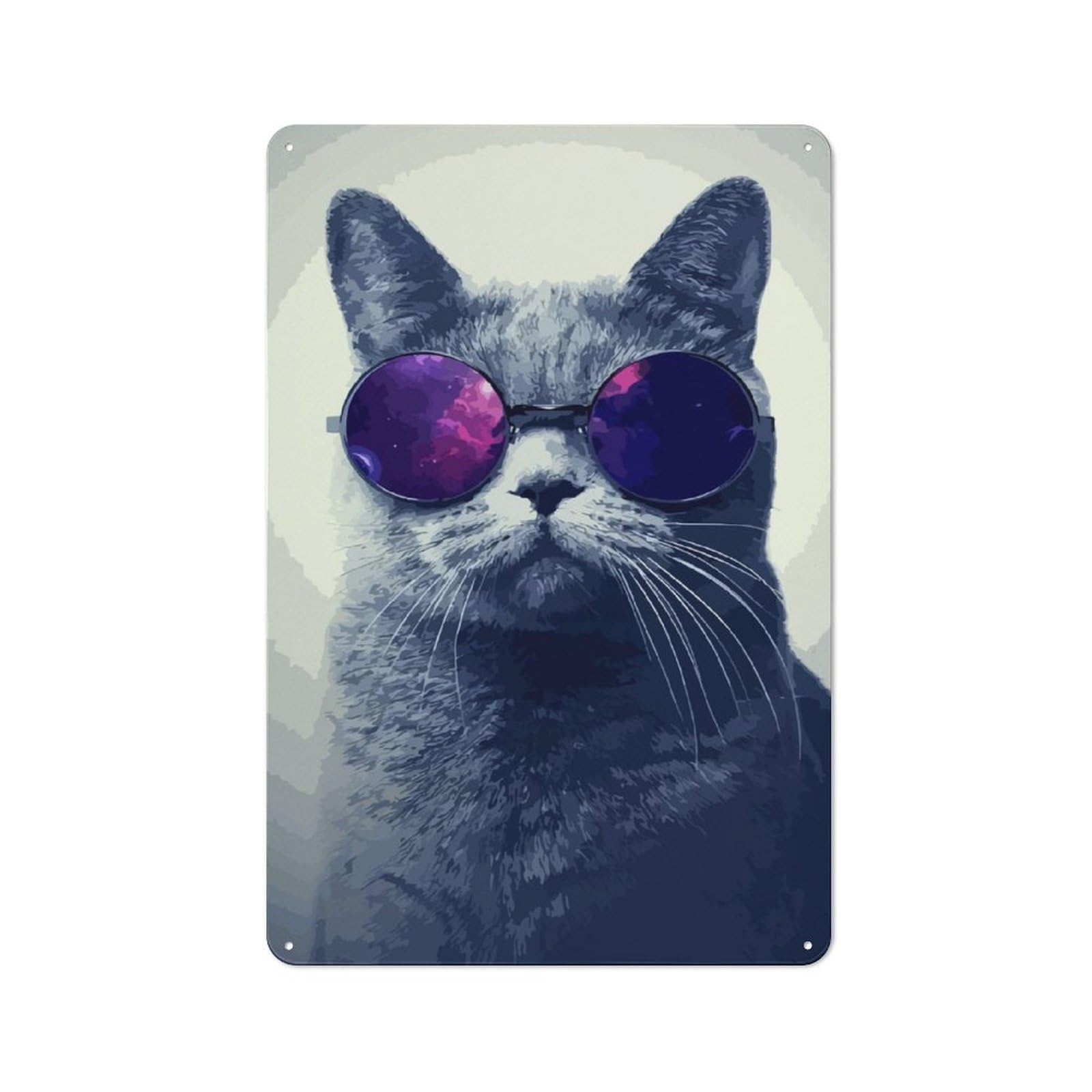 Junmoney Cute Cat Rustic Metal Sign 30X20cm For Kitchen Or Home Bar, Gift For Kitchen Decor Lovers During The Christmas Season