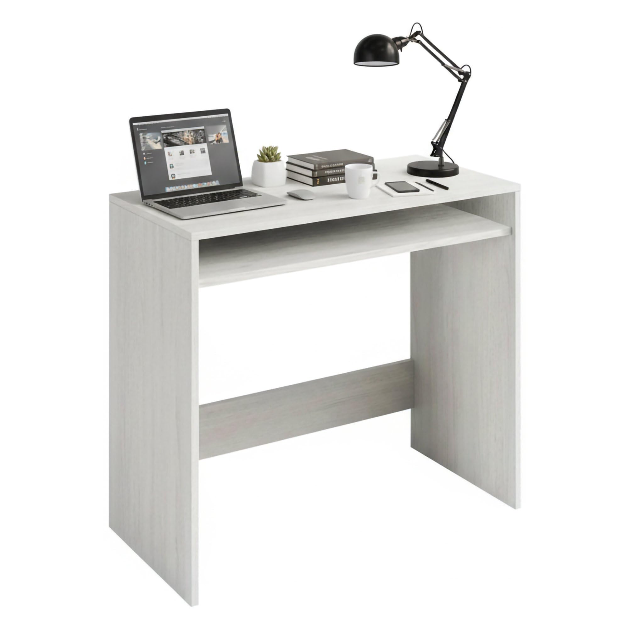 Dmora Portland Desk con Scaffale Fissa per Studio o Ufficio - Tavolo da Scrivania per PC - Dettaglio