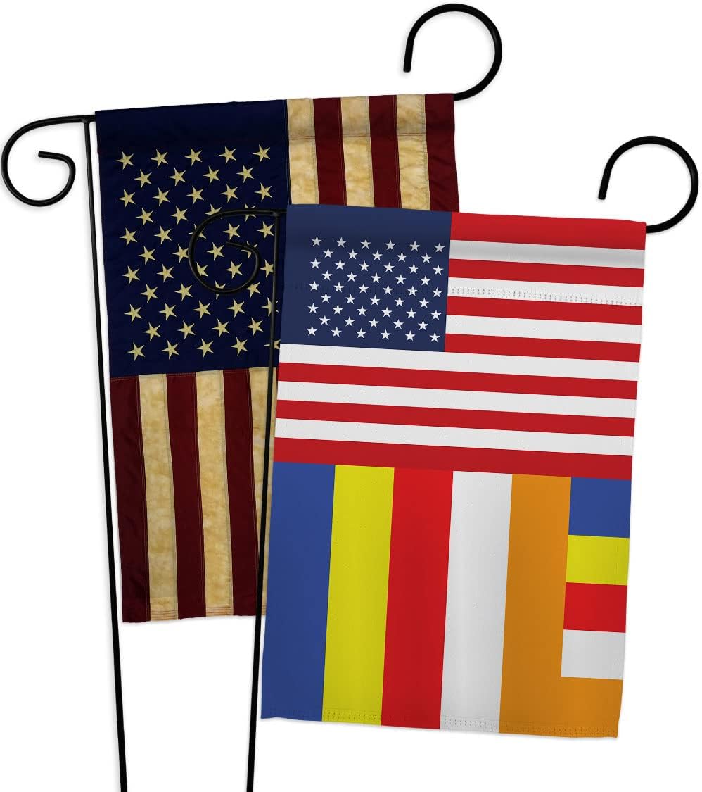 US Buddhist Garden Flags Pack Religious Faith Hope Grace Peace Dove Christian Religion Easter USA Applique Small Decorative Gift Yard House Banner Made In 13 X 18.5