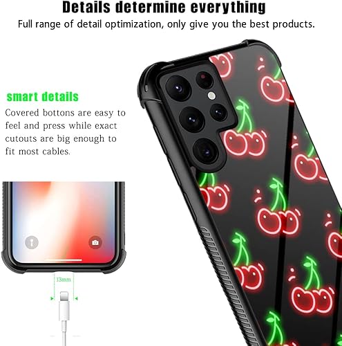 Miniatura 6 de Funda compatible con Samsung Galaxy S22 Ultra, patrón trasero negro con esquinas que absorben los golpes, diseño de TPU suave, funda protectora