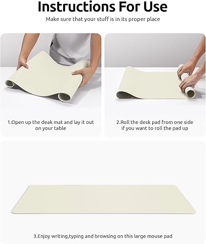 Miniatura 63 de YSAGi Protector de escritorio de cuero, tapete de oficina, alfombrilla grande para mouse, antideslizante, de piel sintética, almohadilla