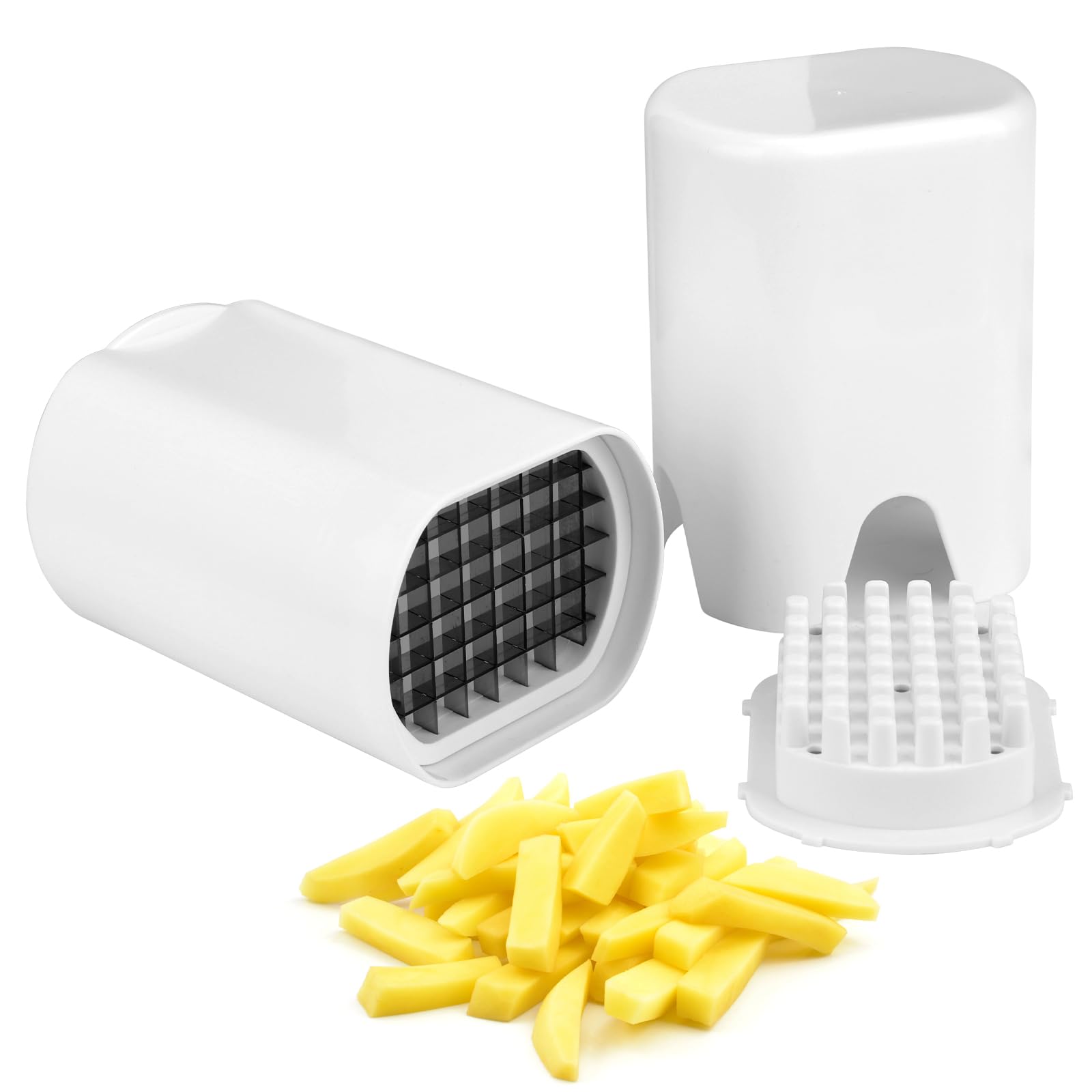 BTBHIHO Stainless Steel French Fry Cutter, Multifunctional Potato Chip Cutter Veg Chopper, Manual Hand Chip Cutter Machine for Home Kitchen