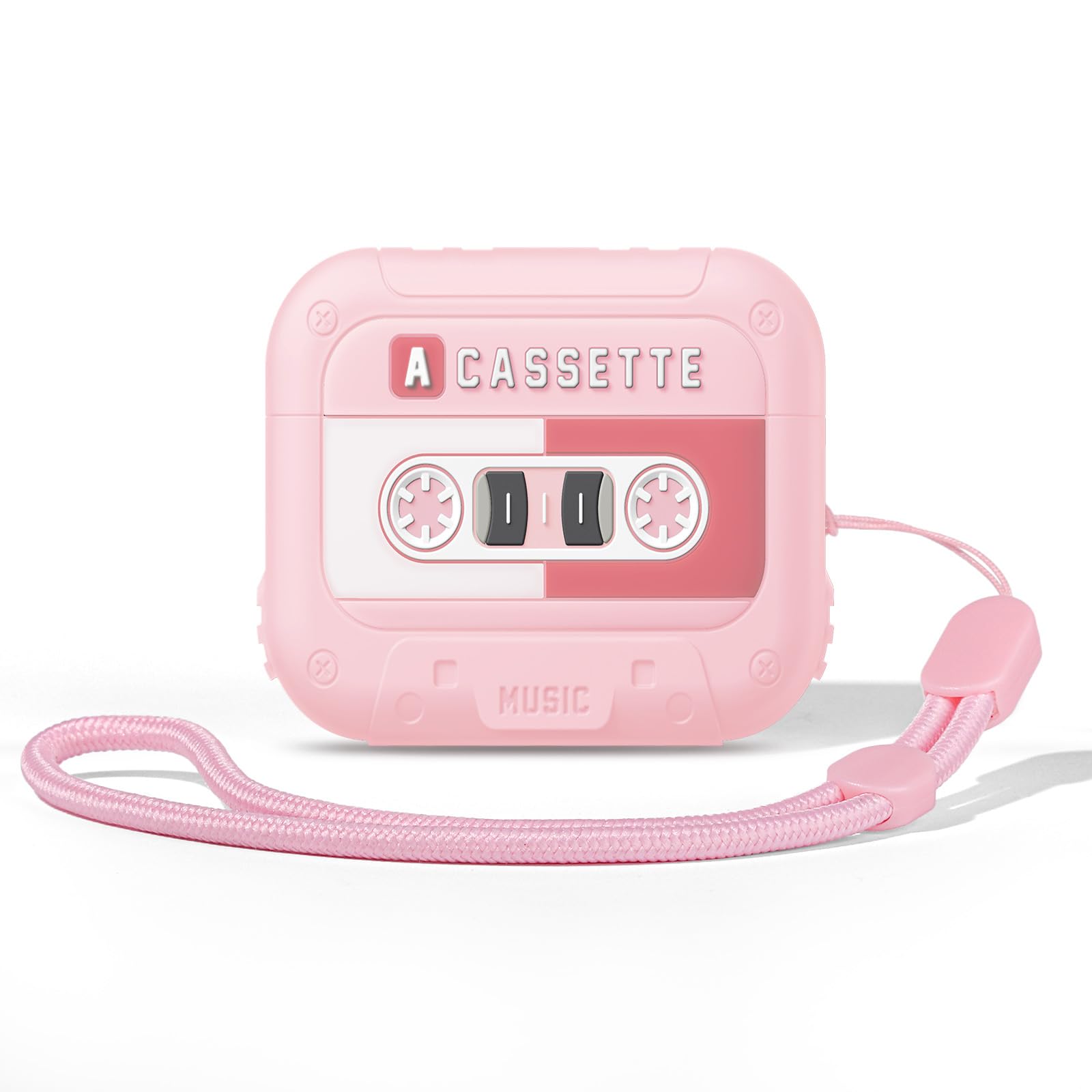 FEWGEY for Airpods 4 Case, Airpods Case Cover 4th Vintage Cassette Tape with Lanyard for Men & Women, Wireless Charge Support with Magsafe, Cute Retro