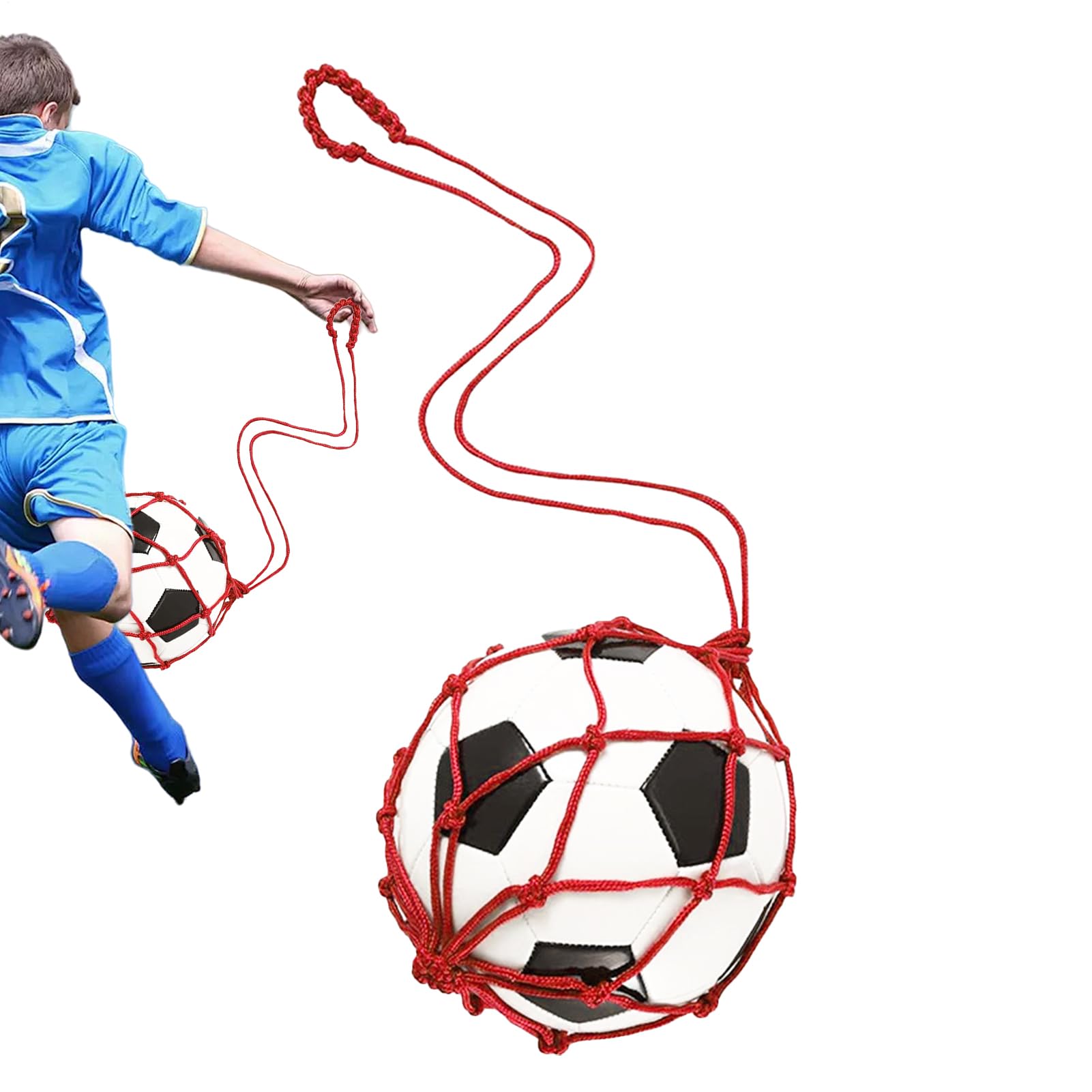 Genérico Red para balones de fútbol, Malla para s de Pelotas - de balón de fútbol de Malla con cordón - Almacenamiento de Voleibol de, Portador de una Sola Pelota, Soporte Multifuncional para Pelota