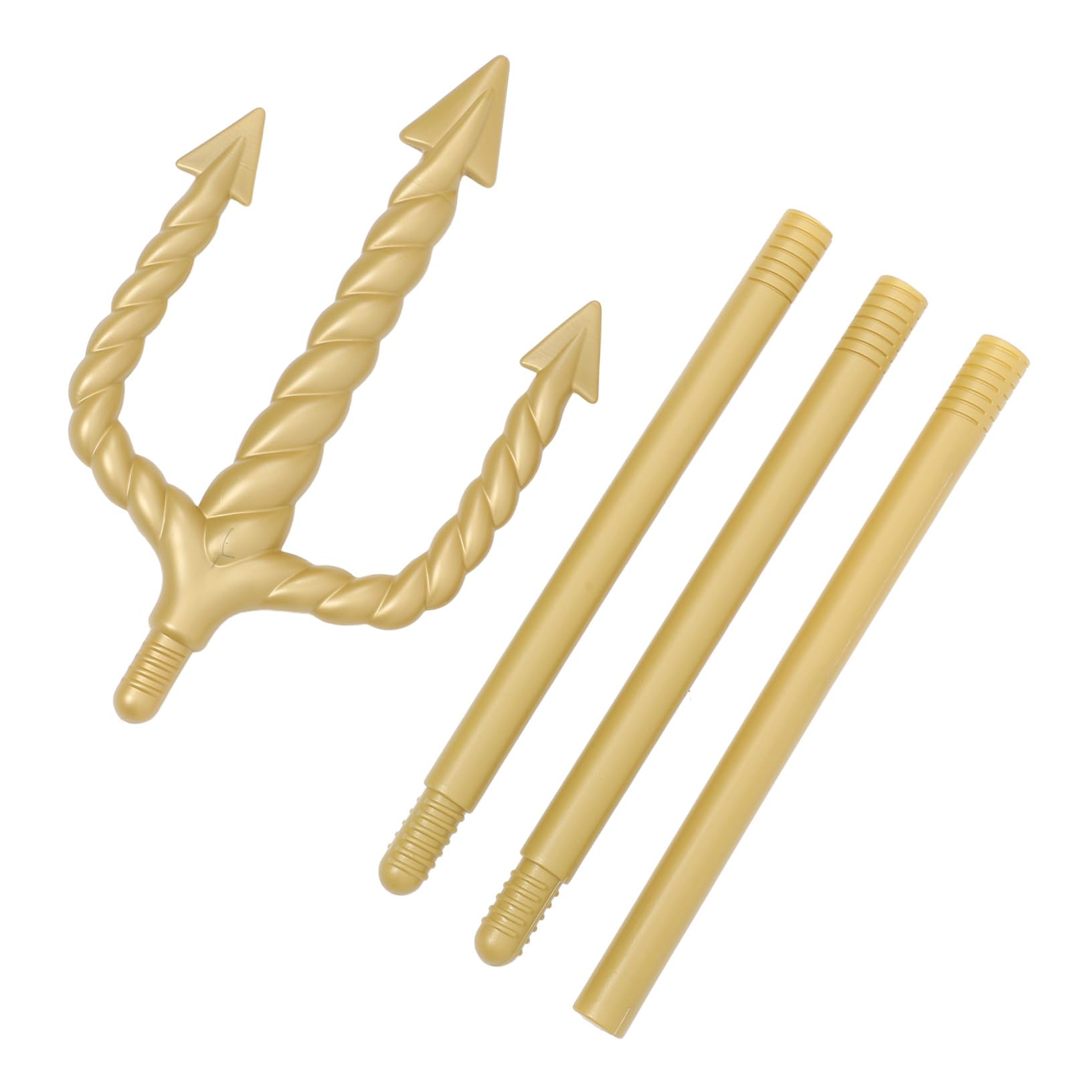 Healeved 3 Pezzi Forcone da Diavolo Cosplay Halloween Accessorio Costume Malefico Bastone Decorativo Oro Prop per Feste Mascherate e Carnevale