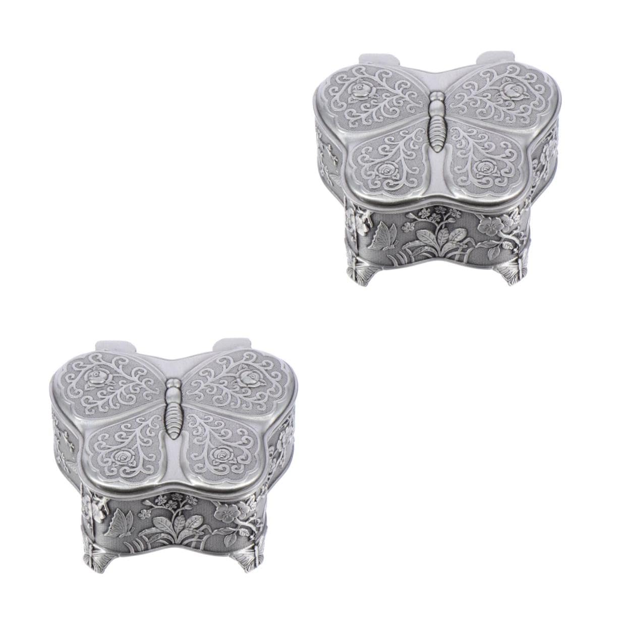 ULTECHNOVO 2stücke Retro Schmuckkästchen Für Ringe Ohrringe Und Halsketten Elegante Aufbewahrungslösung Aus Hochwertigem Für An Besonderen Anlässen