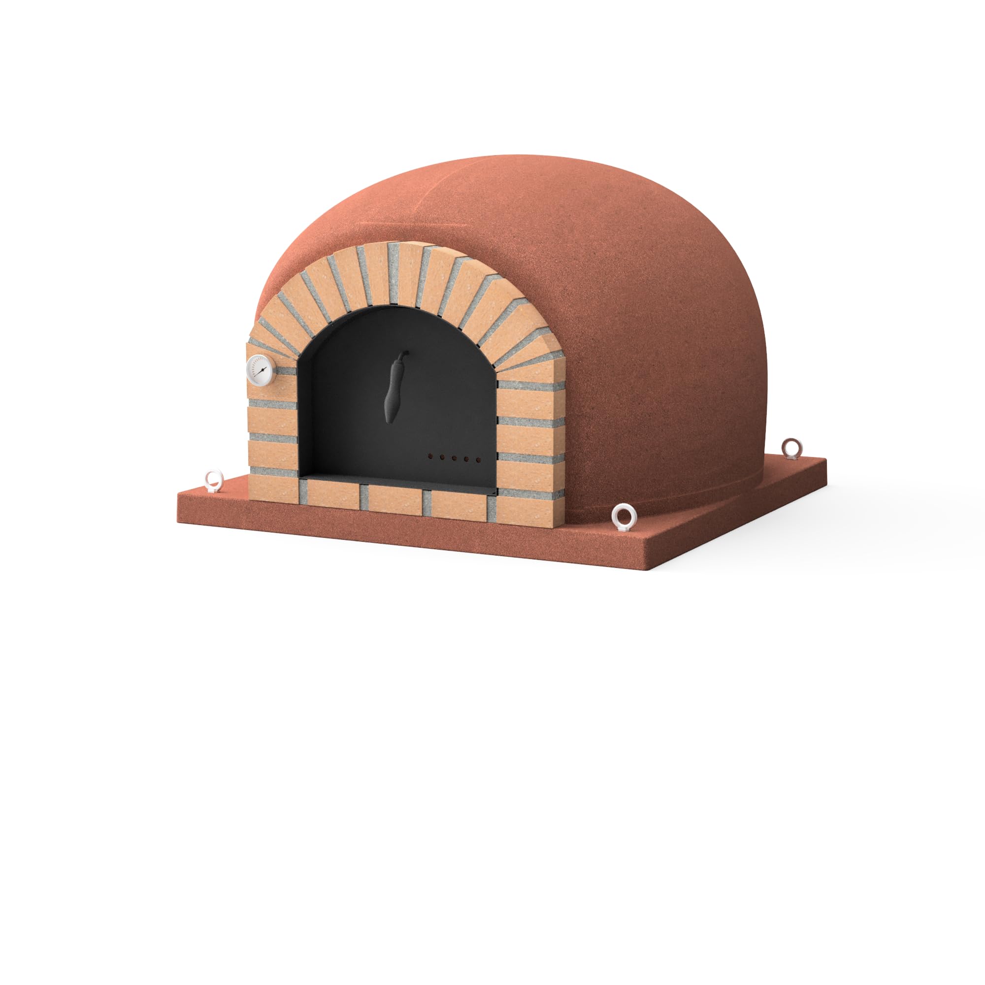 MOVELAR - Horno de Leña Exterior de Obra STROMBOLI (Burdeos - 100 x 100 x 77 cm) - Horno tradicional exterior, aislado con corcho, 3 mantas cerámicas, perfecto para cocinar con leña - REF: 7018/2