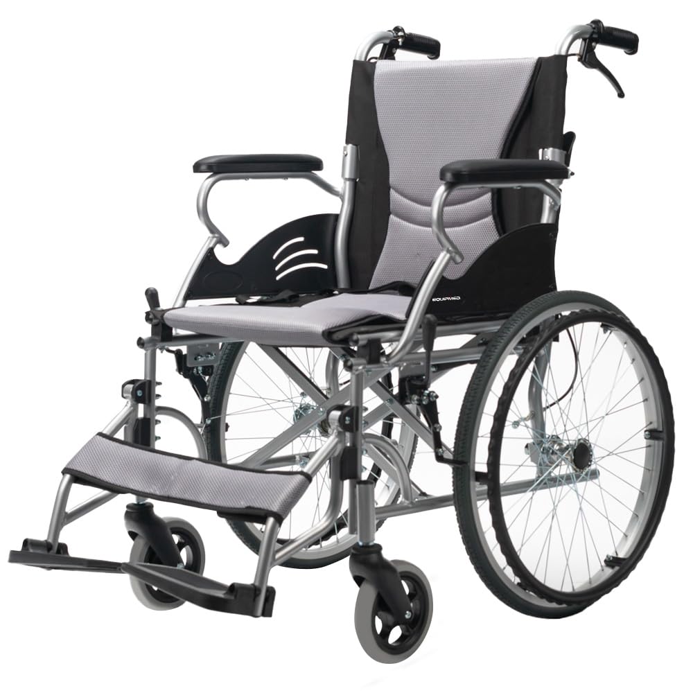 Amazon | Equipmed 折りたたみ式車いす 20インチ アルミニウム 