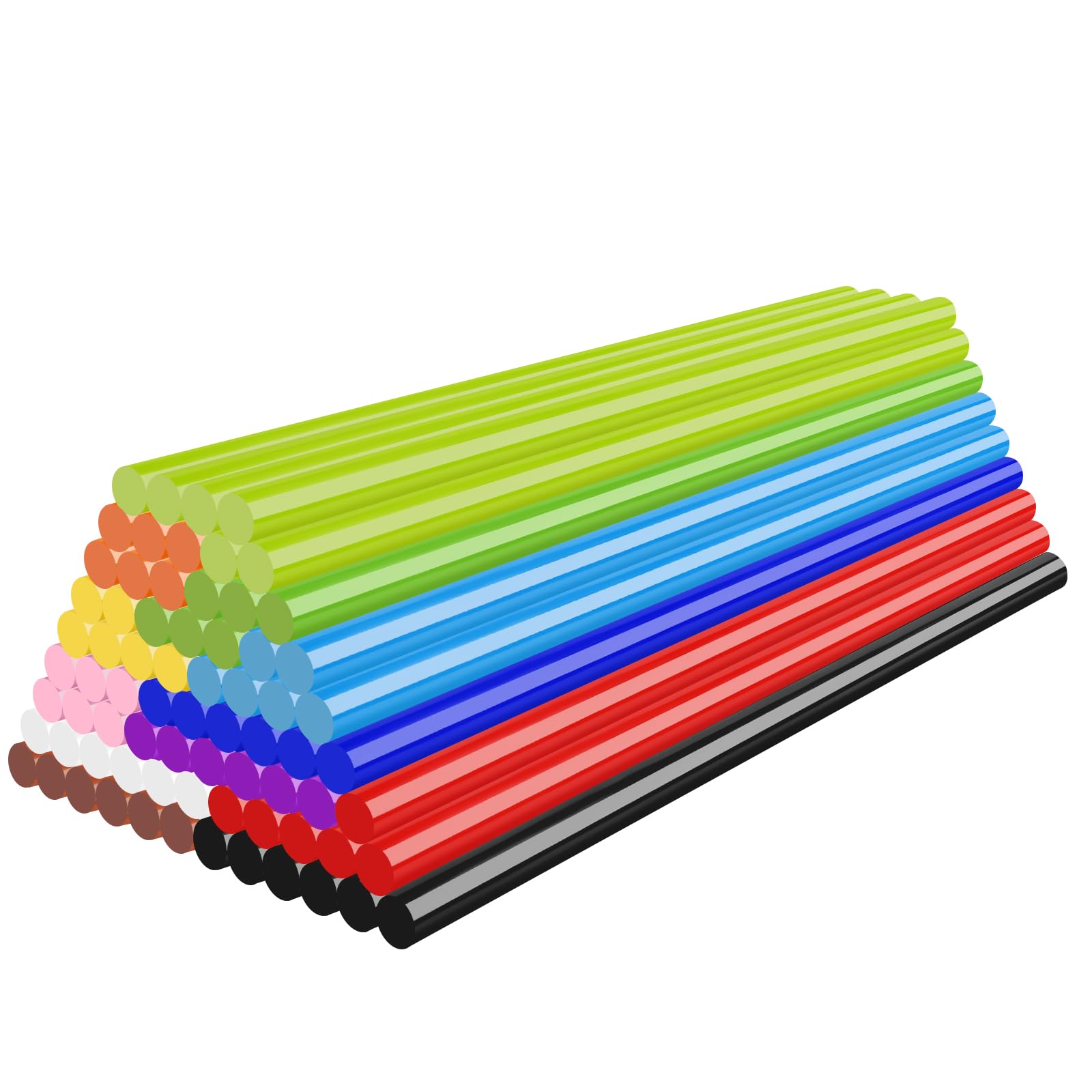 Barras de pegamento caliente mini de 12 colores con longitud extendida de 8"