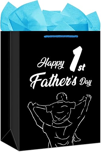 Miniatura 7 de FLYAB Bolsa de regalo para el día del padre con papel de seda, bolsa de regalo para el día del padre con asa, bolsa de regalo para el día del padre,