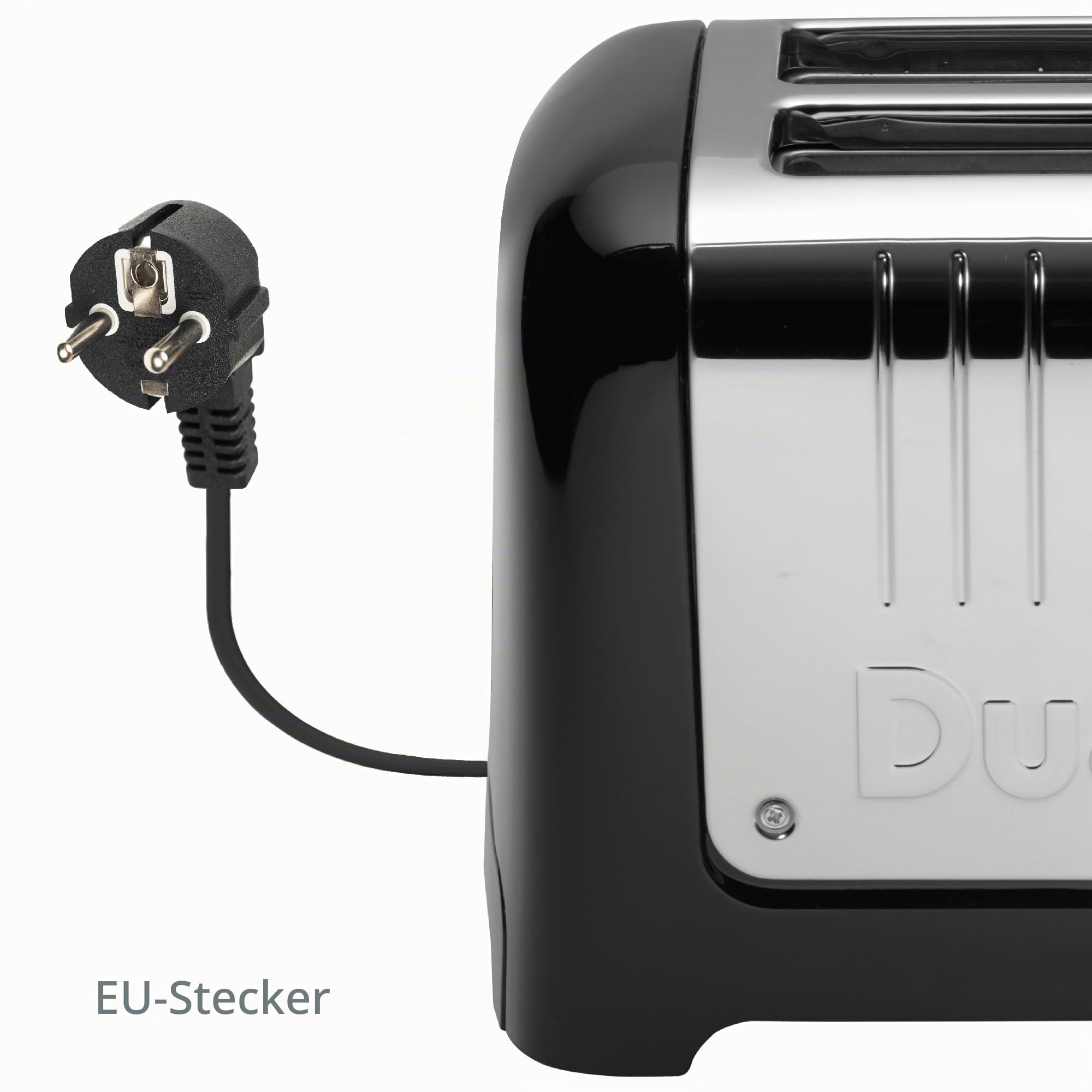 Dualit LITE Toaster 2 Scheiben, 36-mm-Schlitze, Edelstahlgehäuse, Schwarz | Retro-Design, für Bagels, Brötchen und Toastbrot, Auftaufunktion, Peek-and-Pop®, wählbare Bräunungsstufen, 1.700 g