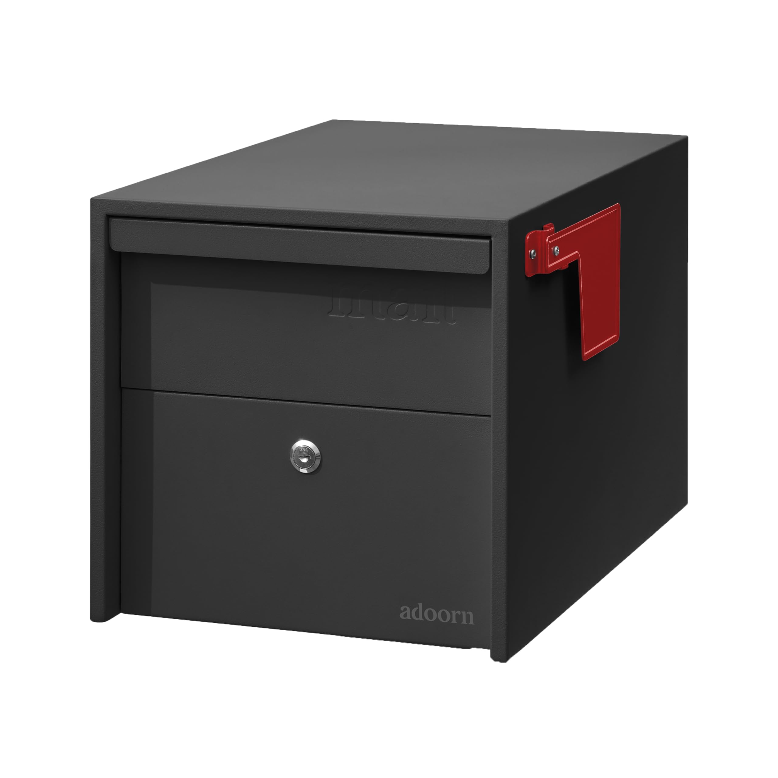 adoorn Modern Small Locking Post Mount Mailboxes for Outside - Black