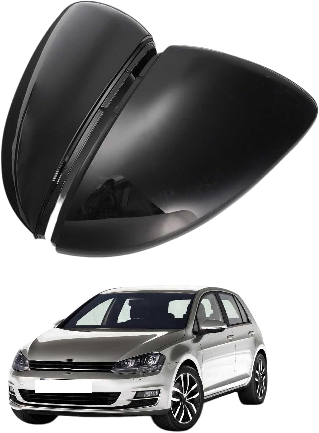 XJPGHA Wing Mirror Covers Caps for VW Golf MK7 2013-2018, Sturdy Durable Cover Housing Door Mirror Vehicle Accessory Rearview Side Covers