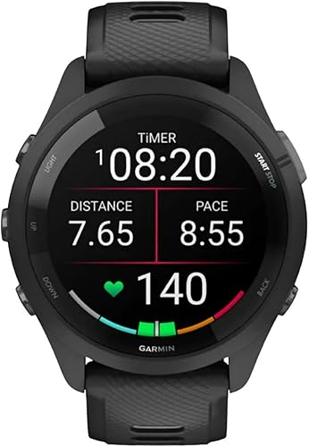 Garmin Forerunner 265, reloj inteligente para correr, pantalla AMOLED colorida, métricas de entrenamiento y conocimientos de recuperación, negro y