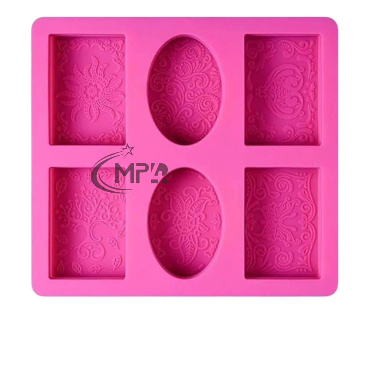 Silicone Soap Mold | Multicolor 6 Cavity Rectangle,Oval Shape Soap Moulds for Soap Making | Soap Making Kit | Soap Base Mould for Soap Bar, Resin, Chocolate, Cheesecakes (Multicolor - PK1)
