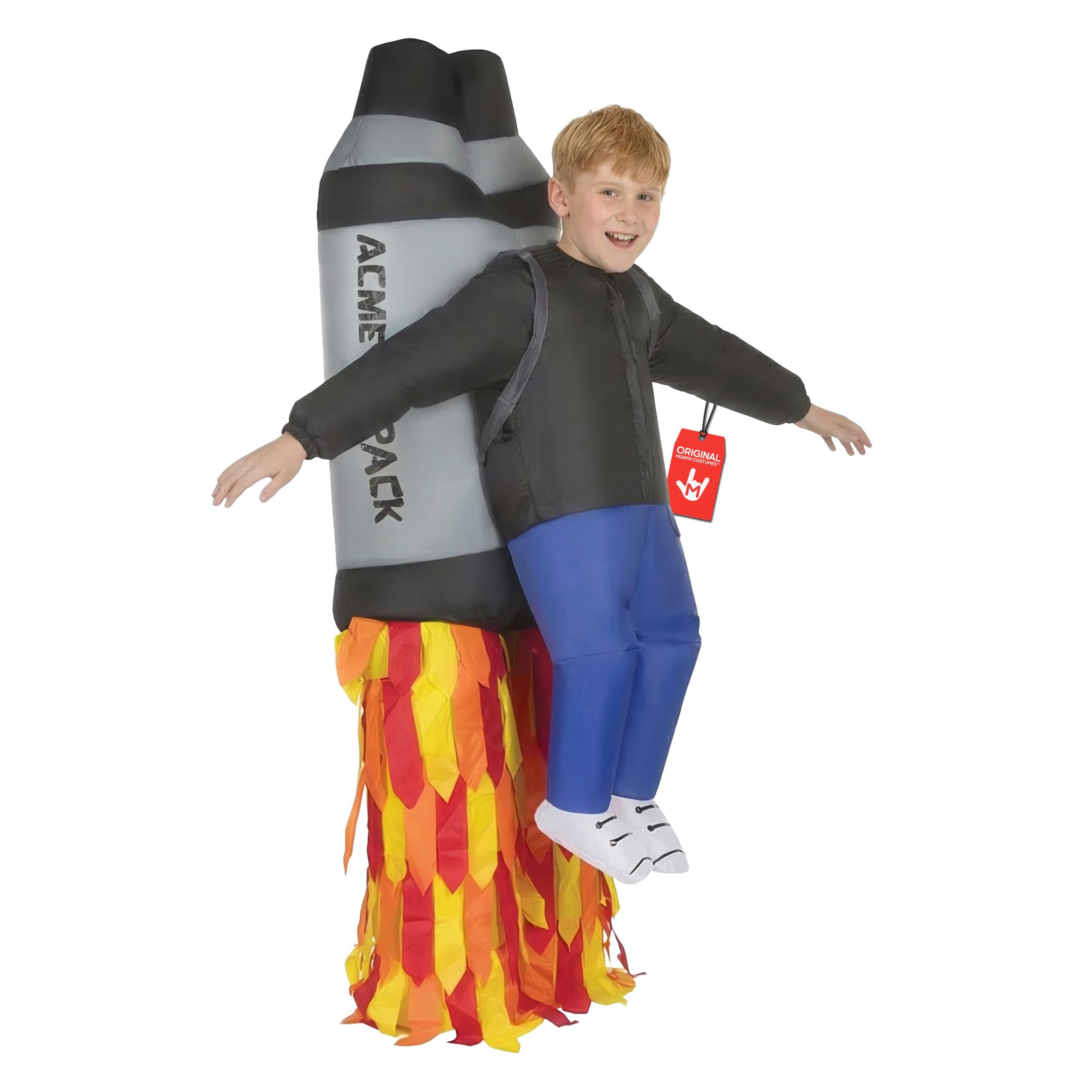 Morph Aufblasbares Raketen Kostüm für Kinder, lustiges Faschingskostüm für Jungen und Mädchen - Einheitsgröße