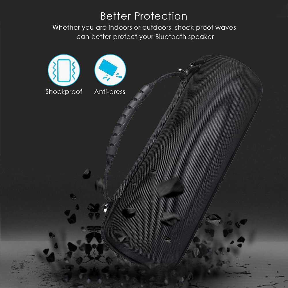 Estuche de Almacenamiento para JBL Flip 6 Altavoz Bluetooth portátil, Cubierta de Caja de Transporte de Viaje Duro, Espacio Adicional para Enchufe y Cable (Negro)