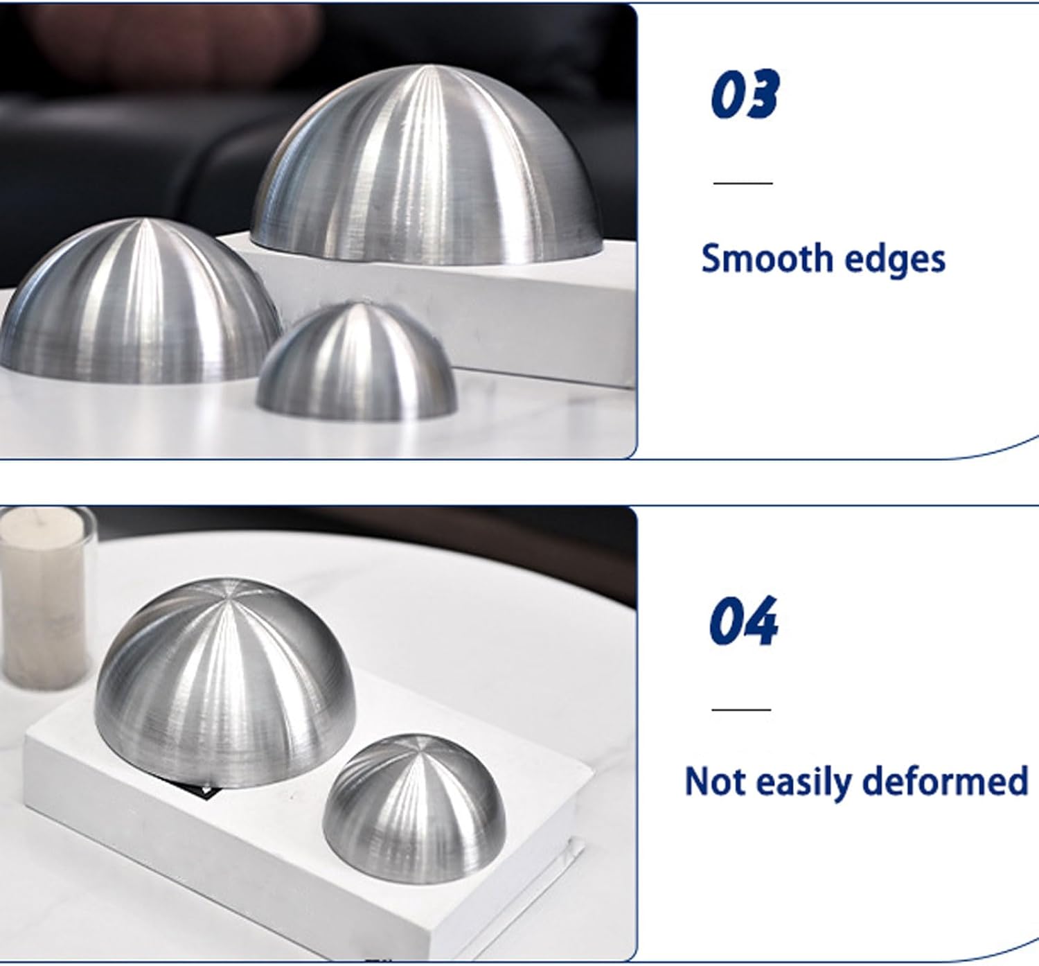 1 Piece Silver Brushed Stainless Steel Half Sphere Gazing Ball – Hollow Reflective Hemisphere for Garden Gate, Stair Handrails, and Shopping Mall Wall Decoration(Size:15.74in/40cm)