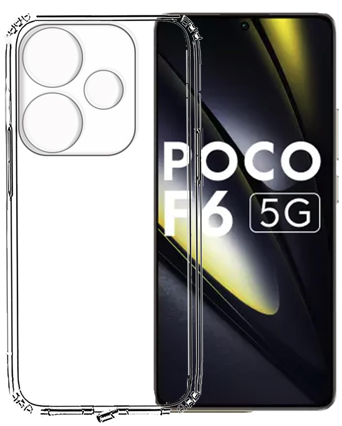 Tough Lee Back Cover Case for Poco F6 5G (Transparent) (Soft Silicon) (Dust Plug) (Anti Slip Design) (B0DBHXJGZJ) Amazon Price History, Amazon Price Tracker