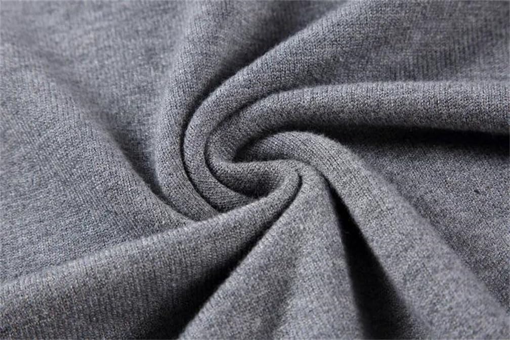 Suéter de punto casual de cuello alto para hombre, ajuste delgado, manga larga, suéter de color liso