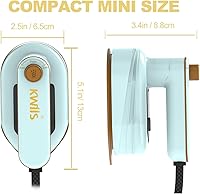 Vista 6 de Mini Travel Iron for Clothes, 180° Rotatable Portable Handheld Steam Iron, Foldable Small Size Steamer Ironing Machine with Dry & Wet Ironing for