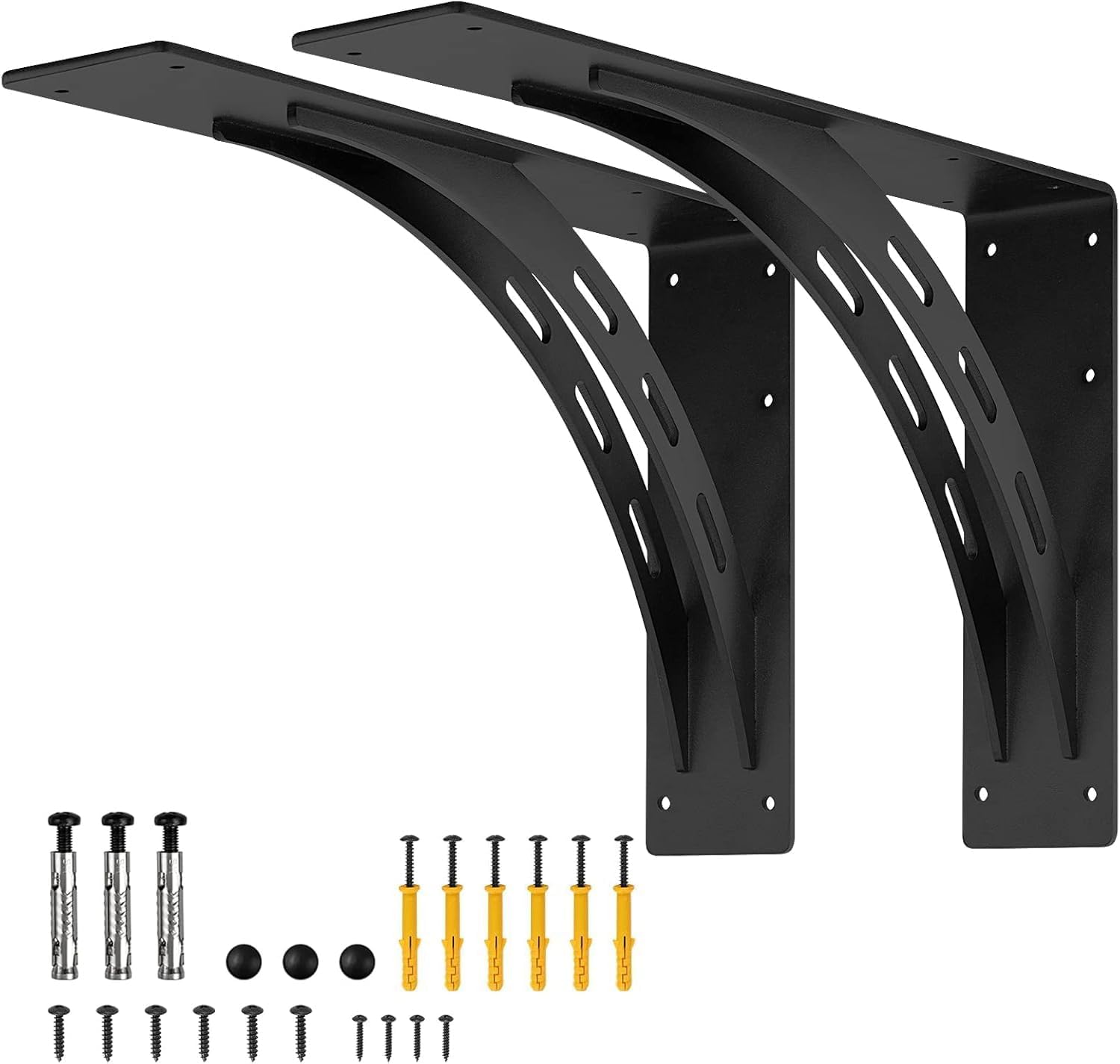 16 inch x 12 inch Heavy Duty Shelf Brackets , Metal Mantel Brackets (Set of 2) Fireplace Mantel Brackets - Countertop Support , Max Load 1100 Lbs (16  x 12 )