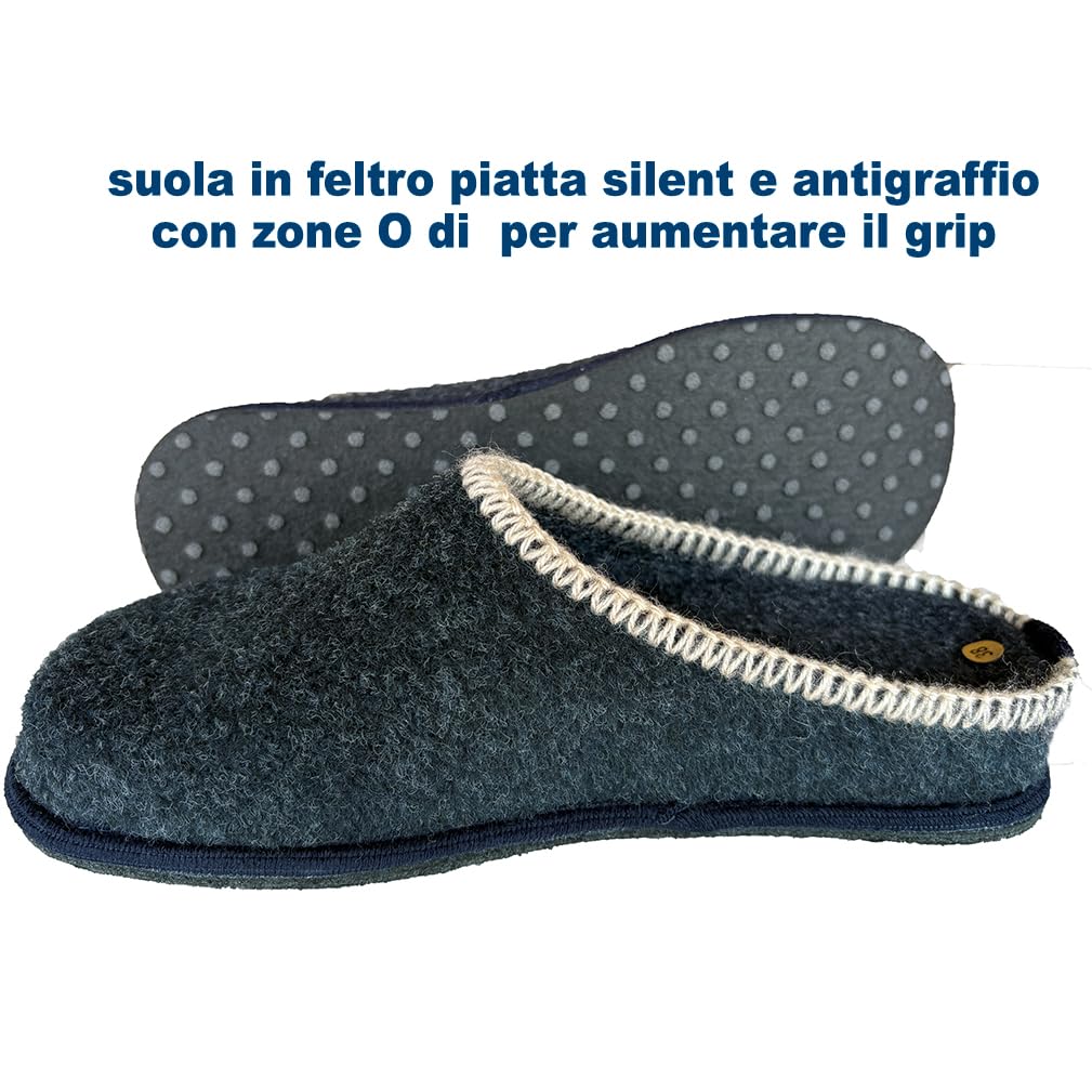Zapatillas de invierno para mujer, cálidas, fieltro, 4LPENFUß MILLY plantilla extraíble suela fieltro antiarañazos