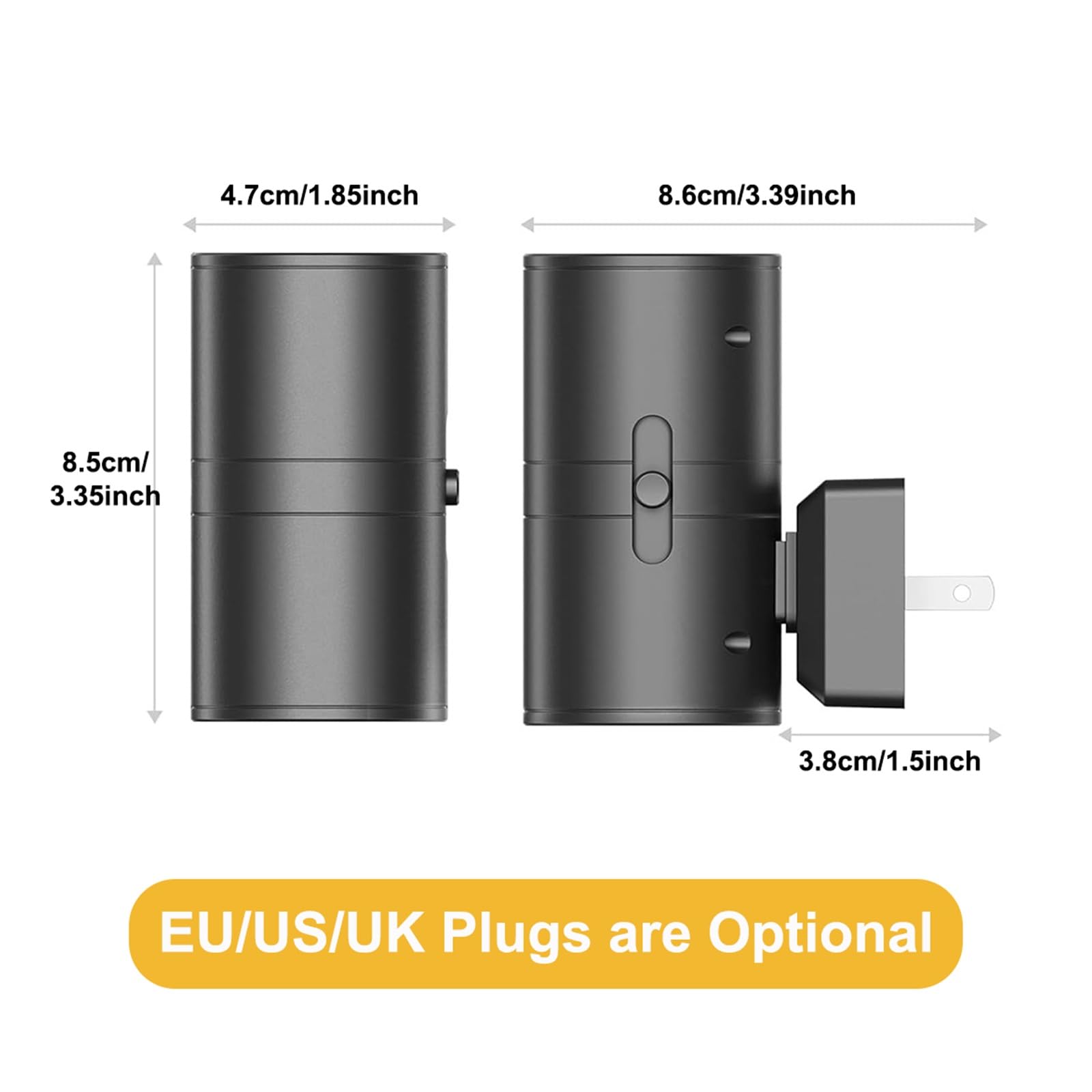 Luci da parete , Luce notturna a LED con spina, lampada da parete sensore crepuscolare e alba, 3000K, 0-100LM, luce dimmerabile regolabile for corridoio, camera letto, scale(Warm-Black 1 PCS,US Plug)