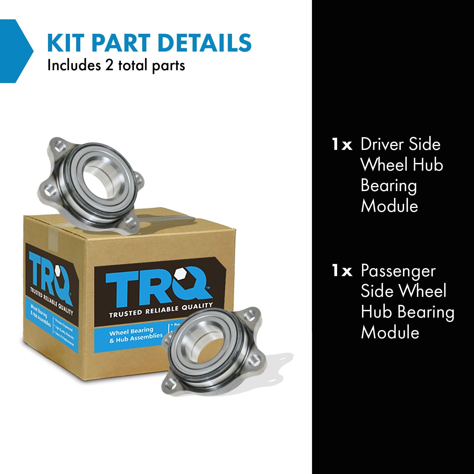 Pair Of Wheel Hub Bearing Modules For Audi A4 A6 A8 S4 S6 S8 & VW Passat (1999-2009) - 10 Year Warranty