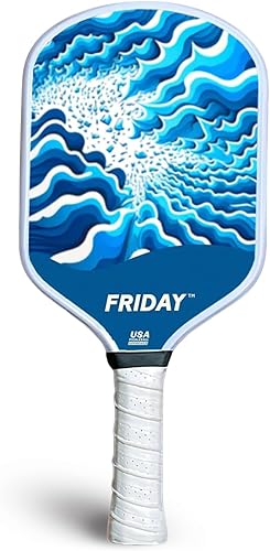 Miniatura 13 de Pala de pickleball Friday, aprobada por USA Pickleball, fibra de carbono duradera, diseño de cuerpo único termoformado, núcleo de panal, superficie