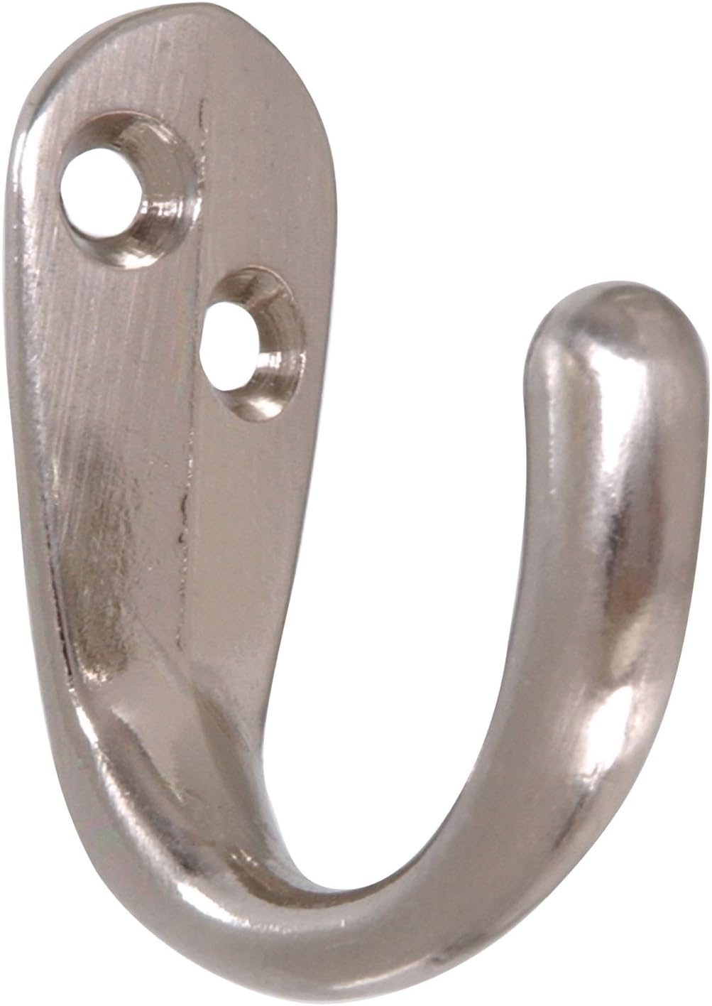 Hardware Essentials 852284 Clothes Hooks Satin Nickel -2 Pack