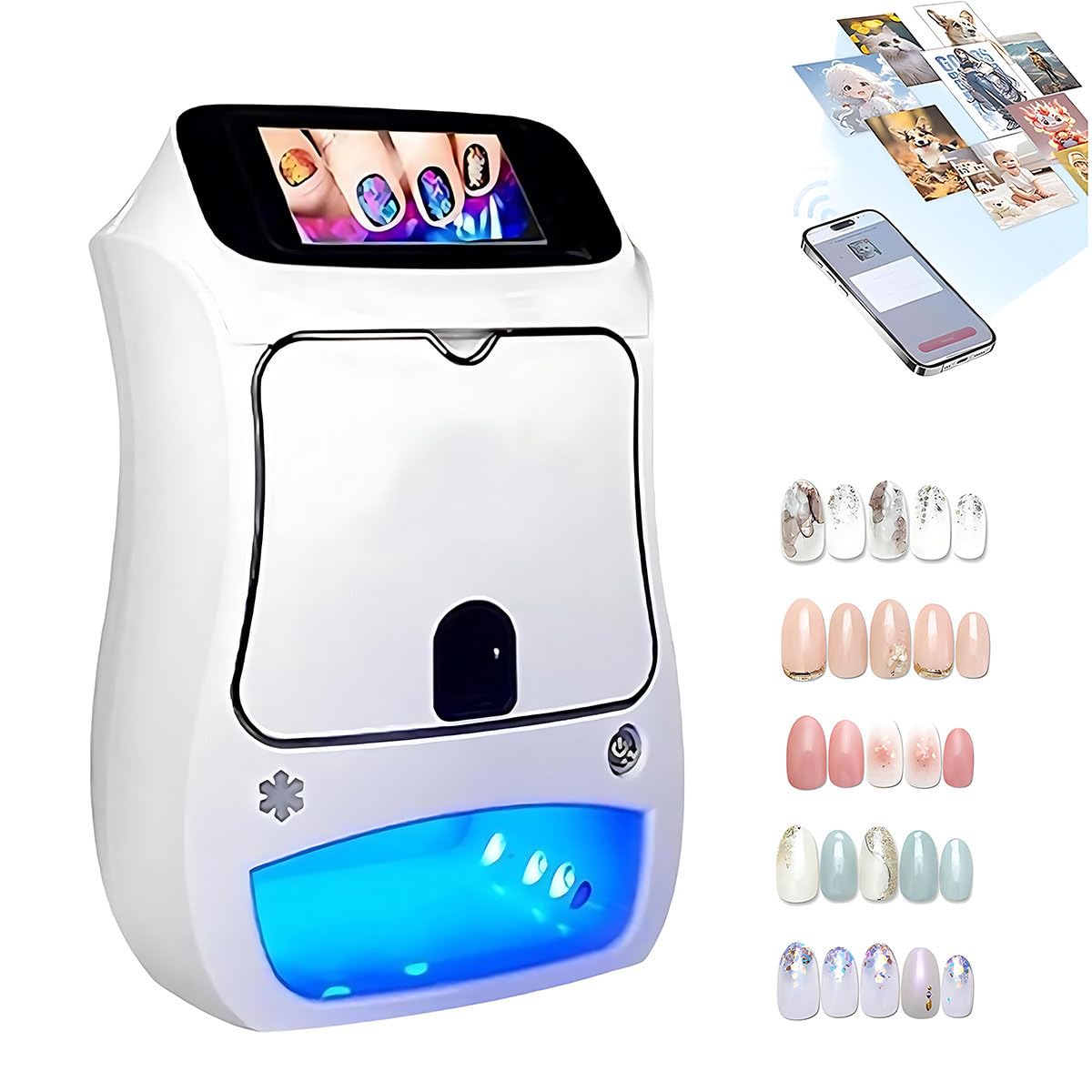 Automatyczna, Inteligentna Drukarka 3D Do Paznokci Cyfrowe Urządzenie Z Funkcją Druku Własnych Zdjęć, 5‑Calowy Ekran Dotykowy, Idealna Do Użytku Domowego Oraz Salonów Stylizacji Paznokci