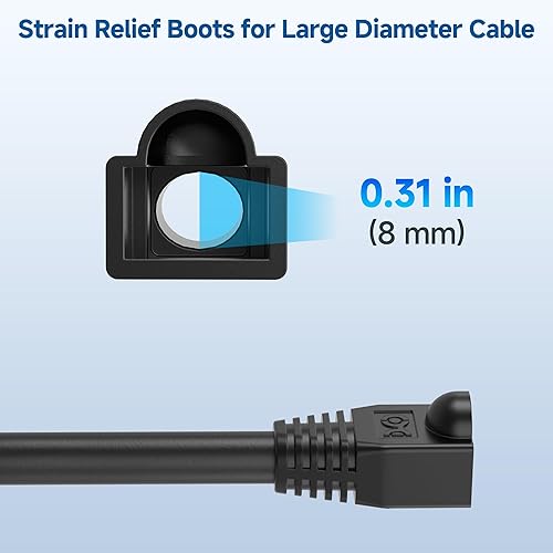Miniatura 3 de Cable Matters - Juego de 100 botas de alivio de tensión para cable de gran diámetro color negro