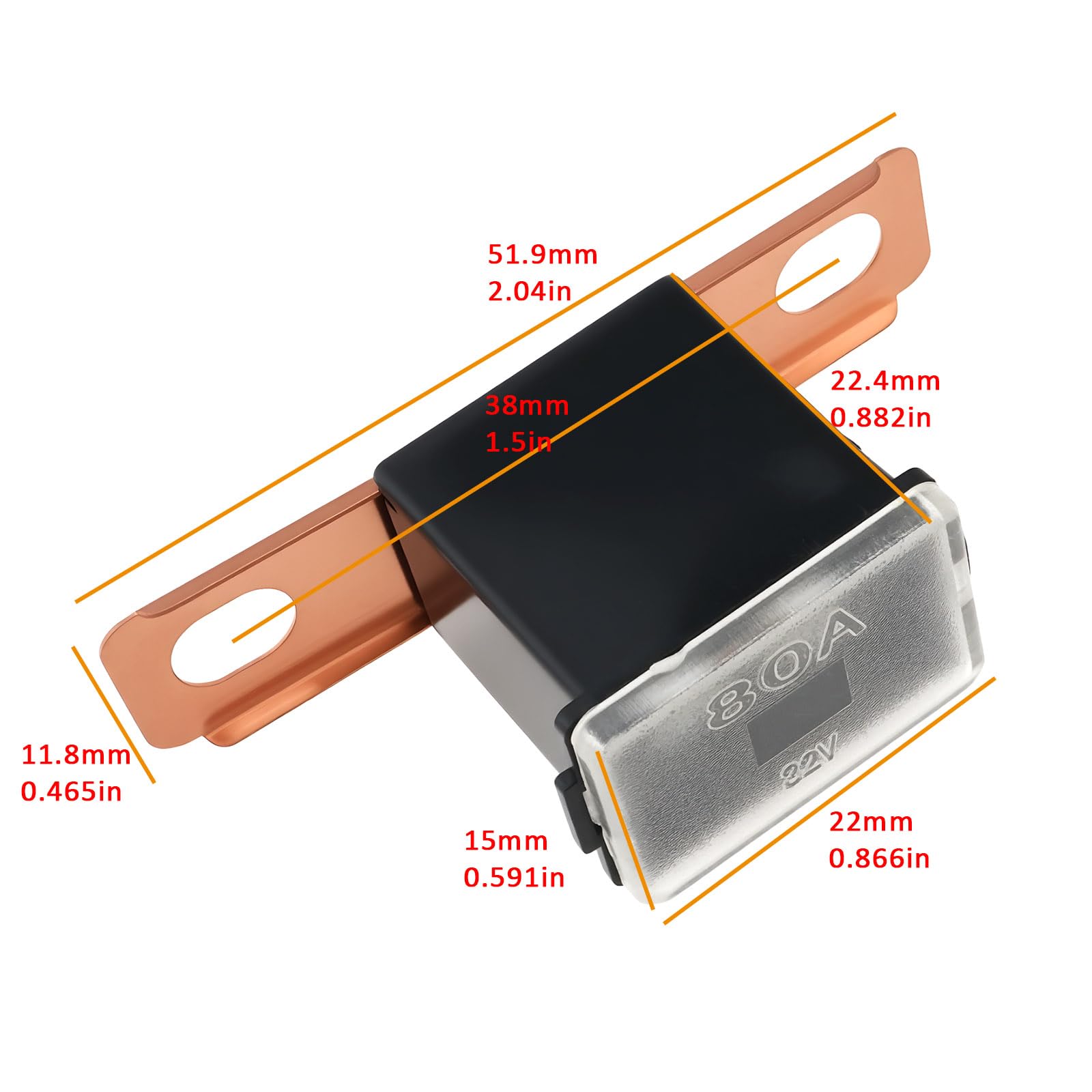 EMSea Bezpiecznik topliwy do silnika samochodowego 32 V 80 A 38216-SM4-003 kompatybilny z Honda Accord Civic HRV CRX Jazz, 38216SM4003