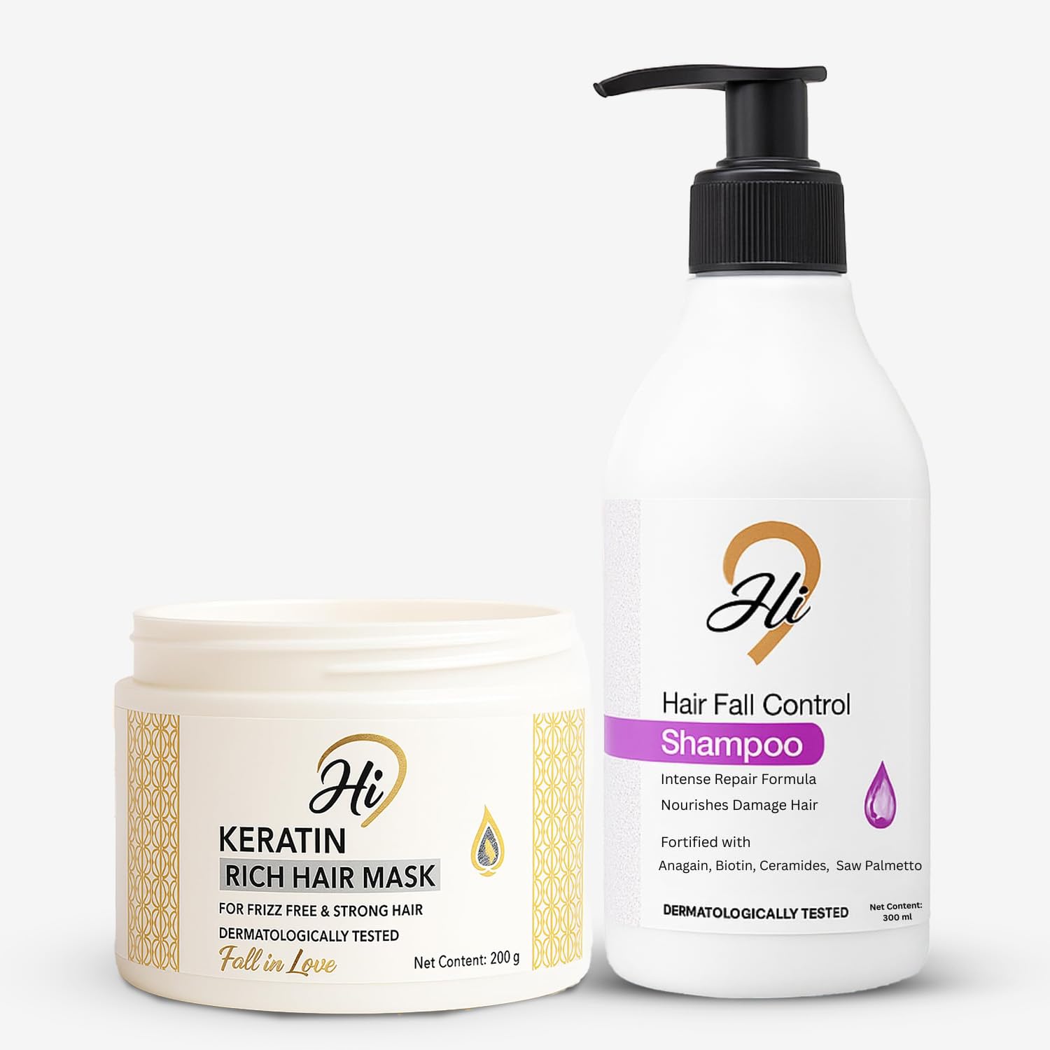 Hi9 Hair Fall Control Shampoo 300mL + Hi9 Keratin Hair Mask 200g | Best Haircare Products for Women & Men | Anti-Hair Fall Control Shampoo | Hair Mask for Dry & Frizzy Hair | Haircare & Damage Repair Combo-image-40