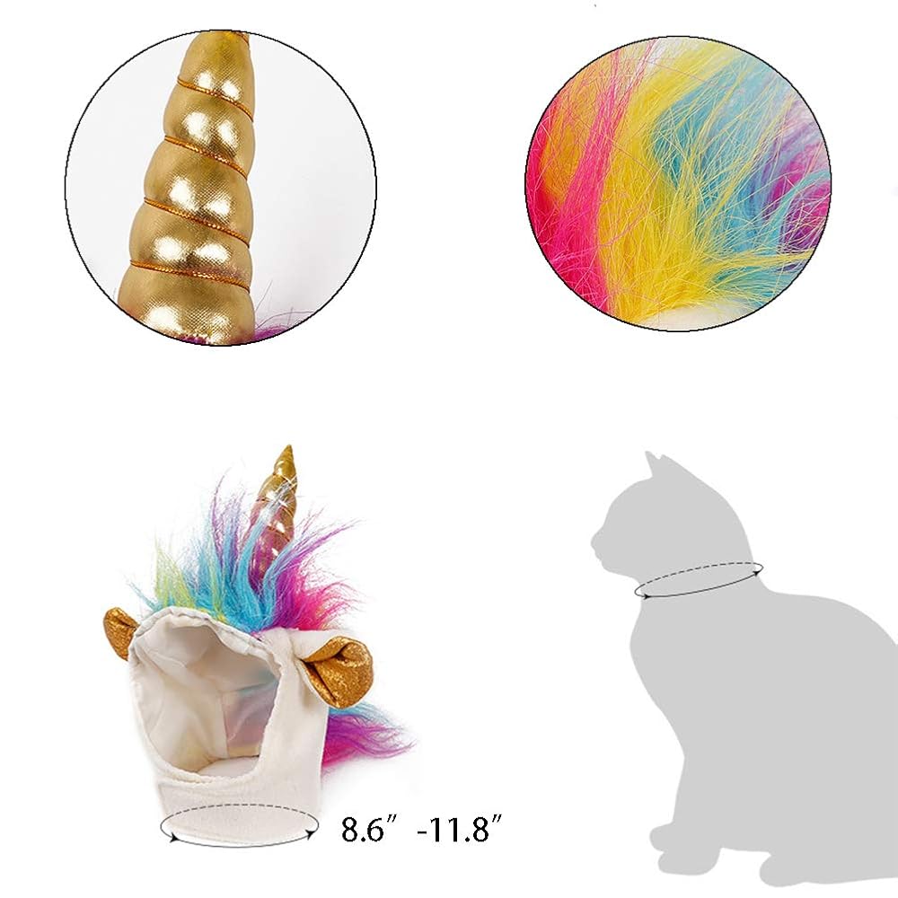 NACOCO Soft Unicorn Hat for Small Pets' Festive Wear view 4