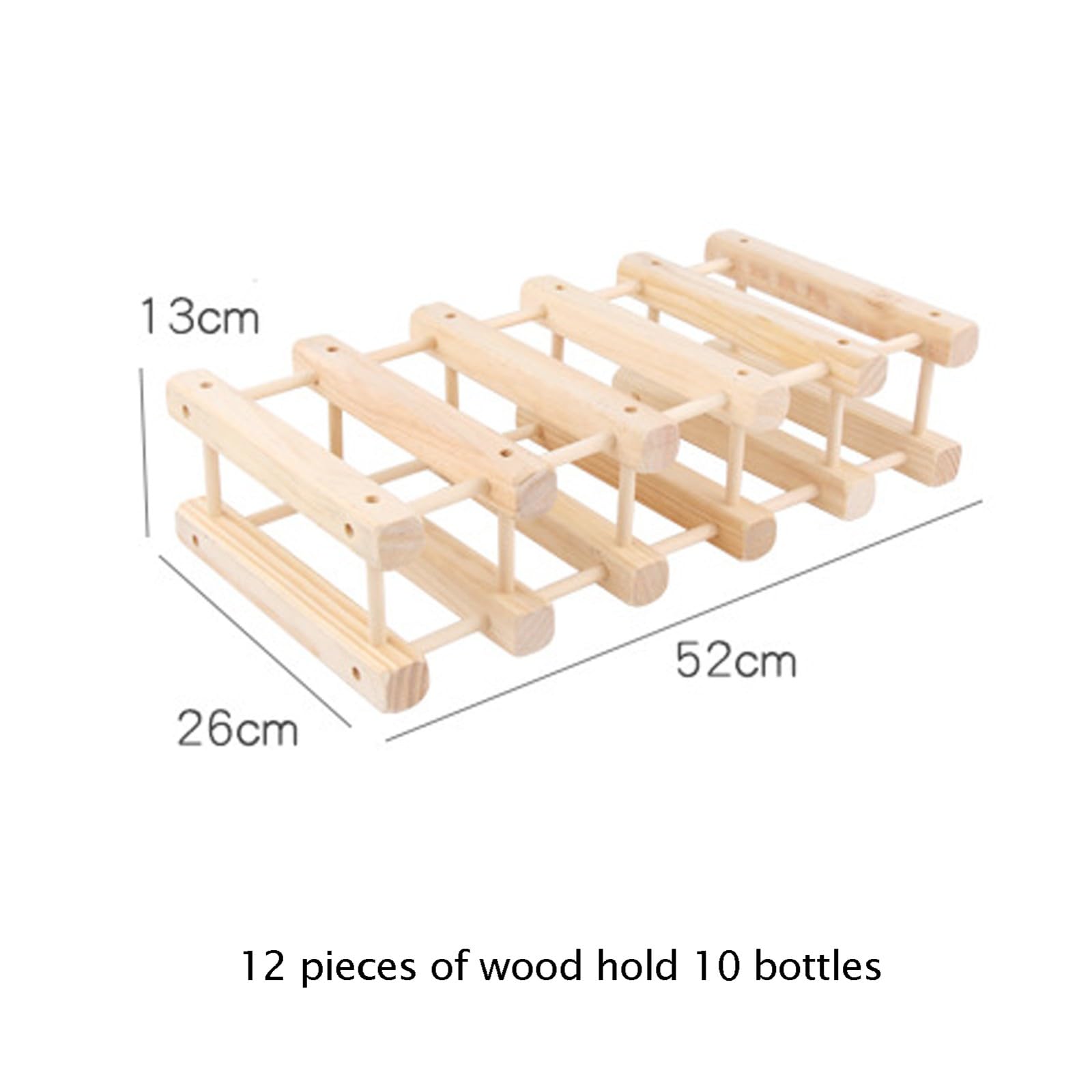 Estante De Vino De Madera, Soporte De Almacenamiento De Bebidas, Botellero De Madera Apilable, Estantes De Almacenamiento De Vino De Bricolaje, Para Cocina, Despensa, Bodega, Bar Baked,12stick