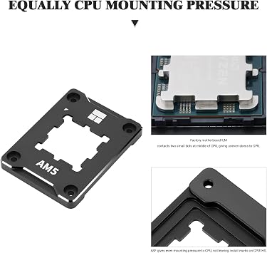حامل وحدة المعالجة المركزية THERMALRIGHT ASF-Black AM5، إطار تثبيت تصحيحي مضاد للانحناء، حامل AM5 كامل الملاءمة ثابت غير مميز، إطار اتصال AM5 مضاد للانحناء، مبرد وحدة المعالجة المركزية القياسي