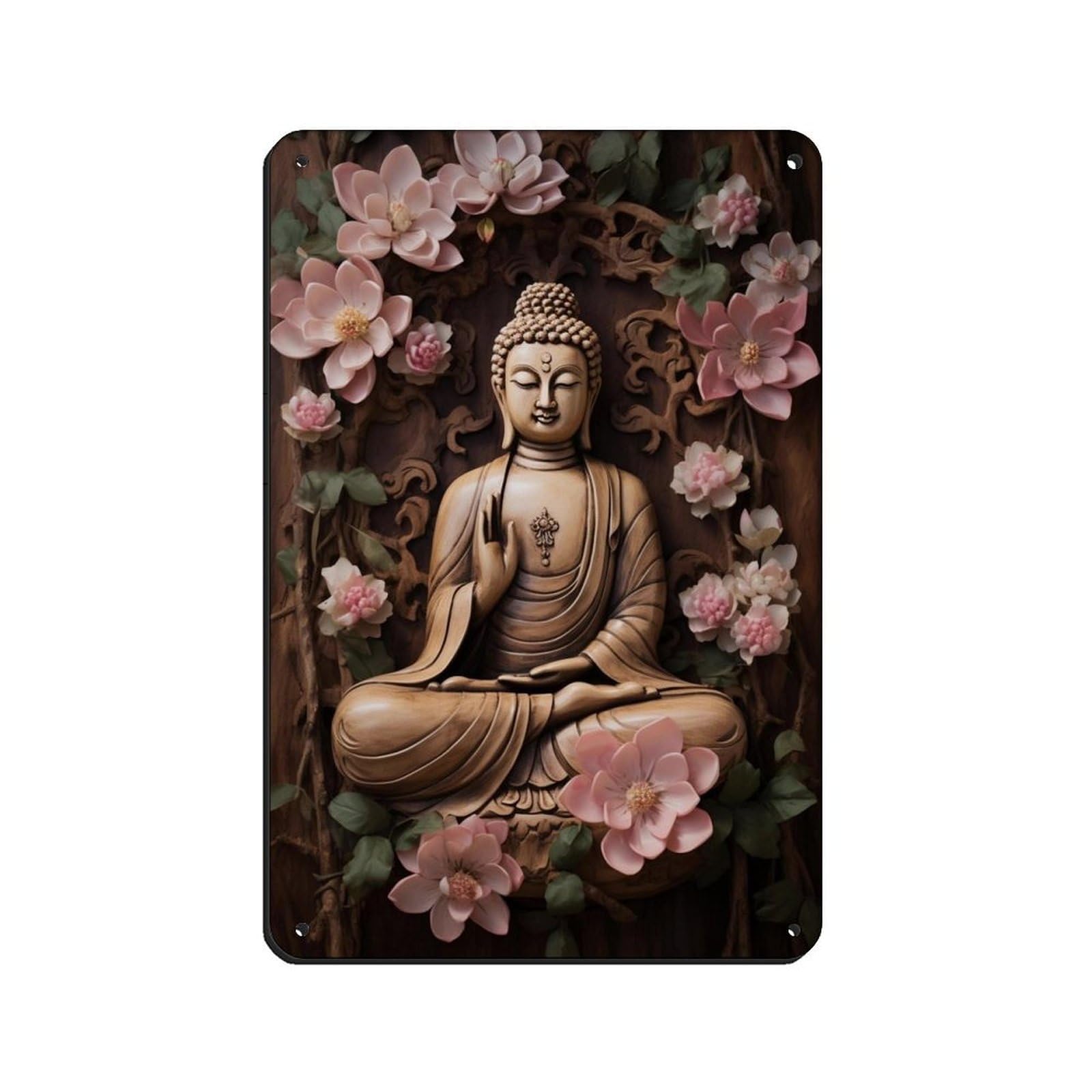 Hindu Art-Buddha Art (2) Retro Poster Metal Tin Sign Chic Art Retro Iron Painting Bar People Cave Cafe Family Garage Poster Wall Decoration 8x12inch(20x30cm)