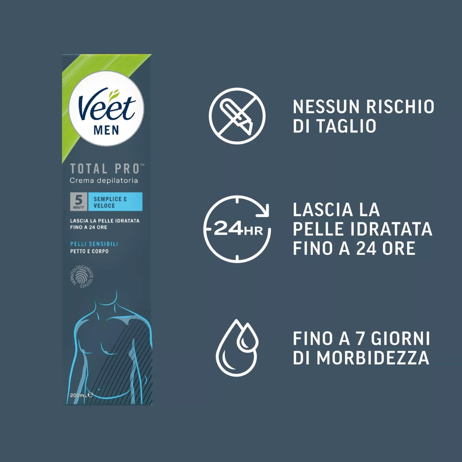 Durex Play Maxi Fun Vibratore Ricaricabile in Silicone Morbido Stimolatore Femminile Waterproof Dual Doppia Estremità + Crema Depilatoria Uomo Petto e Corpo Total Pro Idratante Pelli Sensibili 200ml