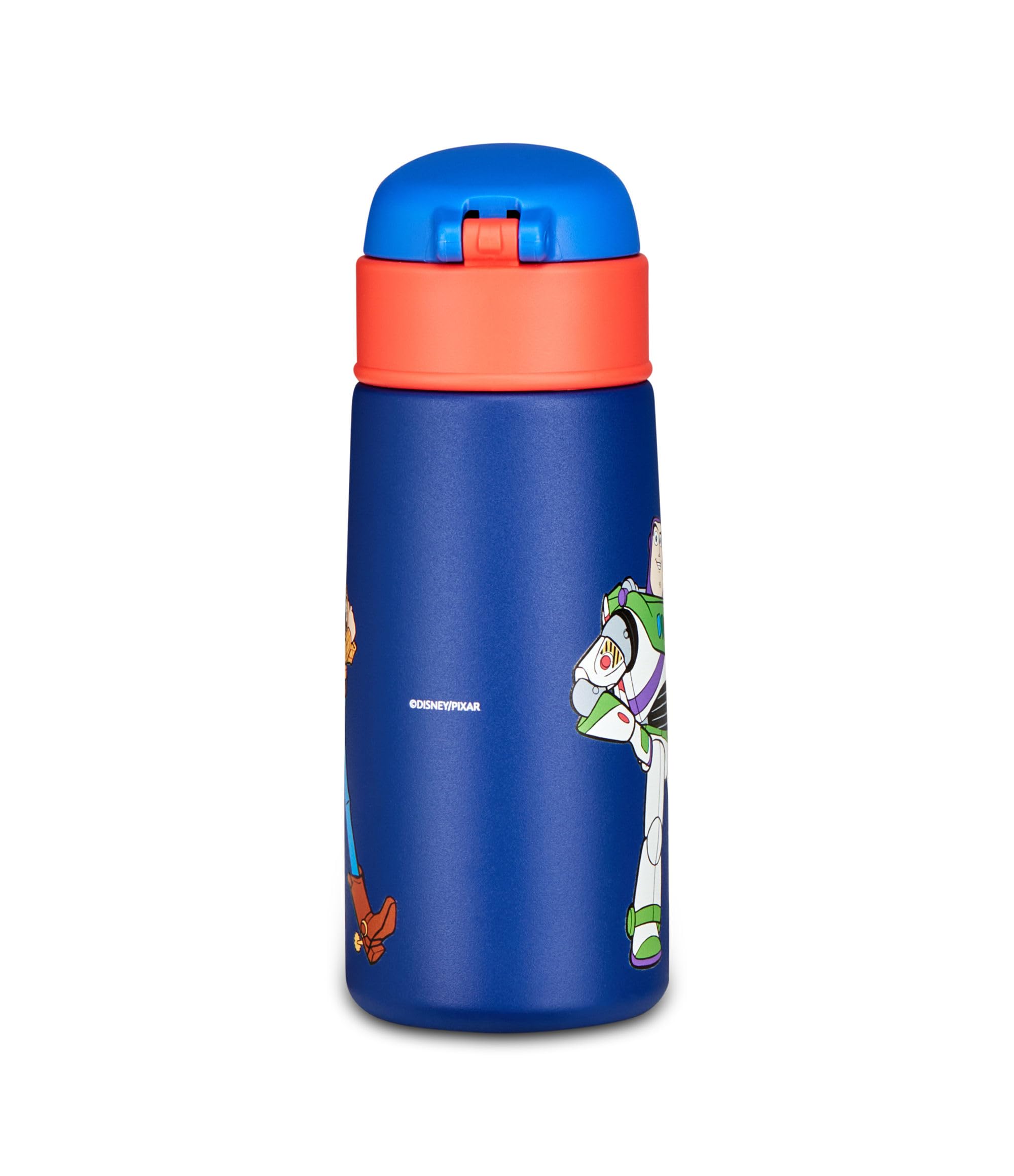 Seven Butelka na wodę Toy Story 5, niebieska, 460 ml, stal nierdzewna, bez BPA, szczelna, ciepła 12 h/zimno 24 h, szczelna, wielokrotnego użytku, szkoła, sport, podróż, dla dzieci, pomysł na prezent
