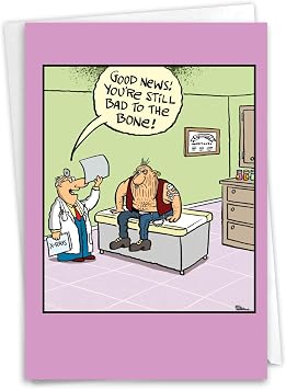 NobleWorks 1 Funny Naughty Get Well Card Bad to the Bone Biker C9282GWG