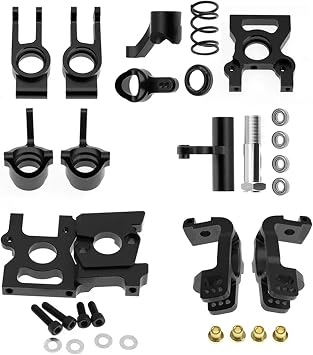 RC Accessory Compatible with ZD for Racing for DBX-07 EX-07 DBX07 EX07 1/7 RC Car Upgrade Parts Metal Kit Steering Cup Steering Assembly Motor MountBlack